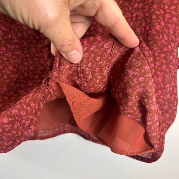 Madewell button front Women's Rust Puff Sleeve Top - Picture 10 of 10